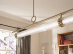 KICHLER 52754CPZLED Riven 60.25 Inch Led 1 Light Linear Chandelier With Clear Fluted Glass In Champagne Bronze