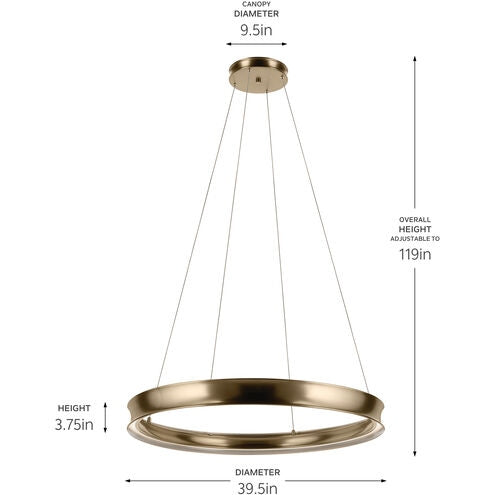 KICHLER 52747CPZLED Larousse 39.5 Inch Led Chandelier In Champagne Bronze