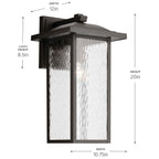KICHLER 49928OZ Capanna 1-Light Extra-Large Wall Light With Clear Water Glass In Olde Bronze
