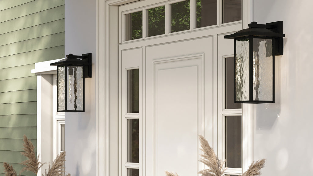 KICHLER 49928BKT Capanna 1-Light Extra-Large Wall Light With Clear Water Glass In Textured Black