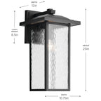 KICHLER 49928BKT Capanna 1-Light Extra-Large Wall Light With Clear Water Glass In Textured Black