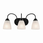 KICHLER 45639BK Jolie 3-Light Vanity Light With Satin Etched Glass In Black