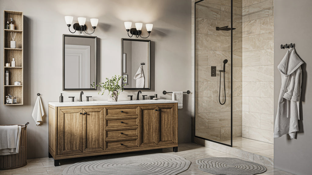 KICHLER 45639BK Jolie 3-Light Vanity Light With Satin Etched Glass In Black