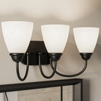 KICHLER 45639BK Jolie 3-Light Vanity Light With Satin Etched Glass In Black