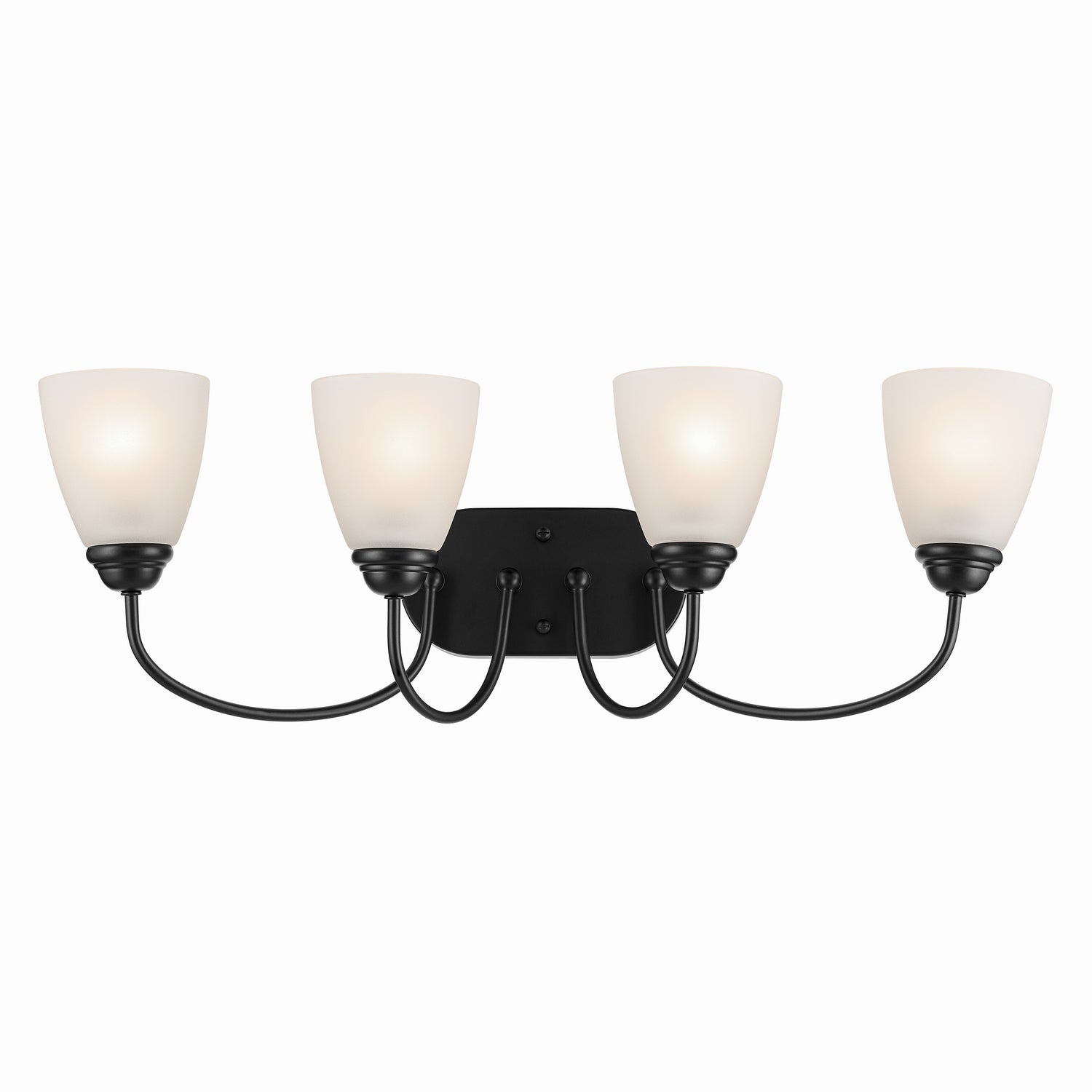 KICHLER 45640BK Jolie 4-Light Vanity Light With Satin Etched Glass In Black