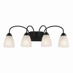 KICHLER 45640BK Jolie 4-Light Vanity Light With Satin Etched Glass In Black