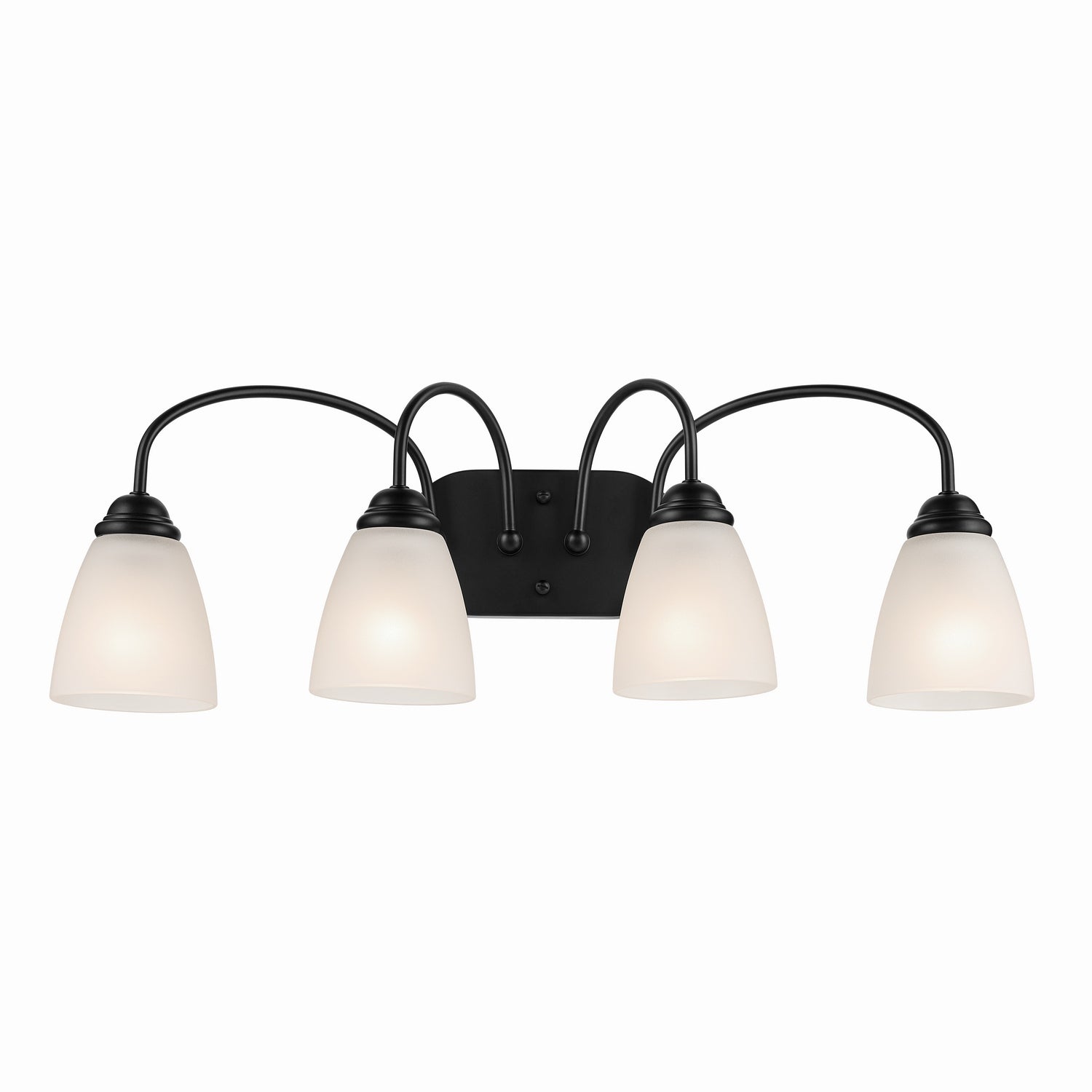 KICHLER 45640BK Jolie 4-Light Vanity Light With Satin Etched Glass In Black