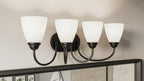 KICHLER 45640BK Jolie 4-Light Vanity Light With Satin Etched Glass In Black