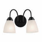 KICHLER 45638BK Jolie 2-Light Vanity Light With Satin Etched Glass In Black