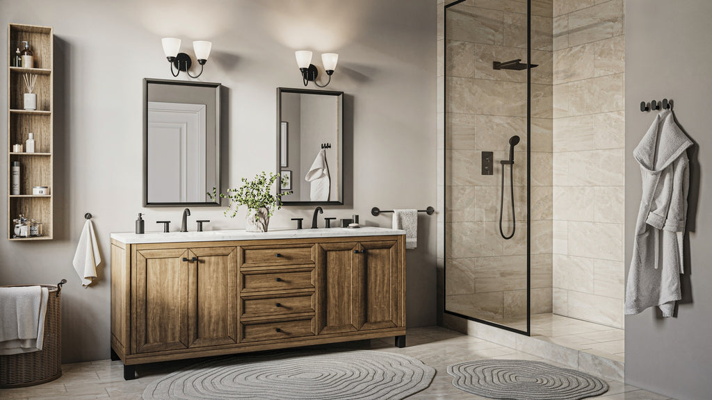 KICHLER 45638BK Jolie 2-Light Vanity Light With Satin Etched Glass In Black