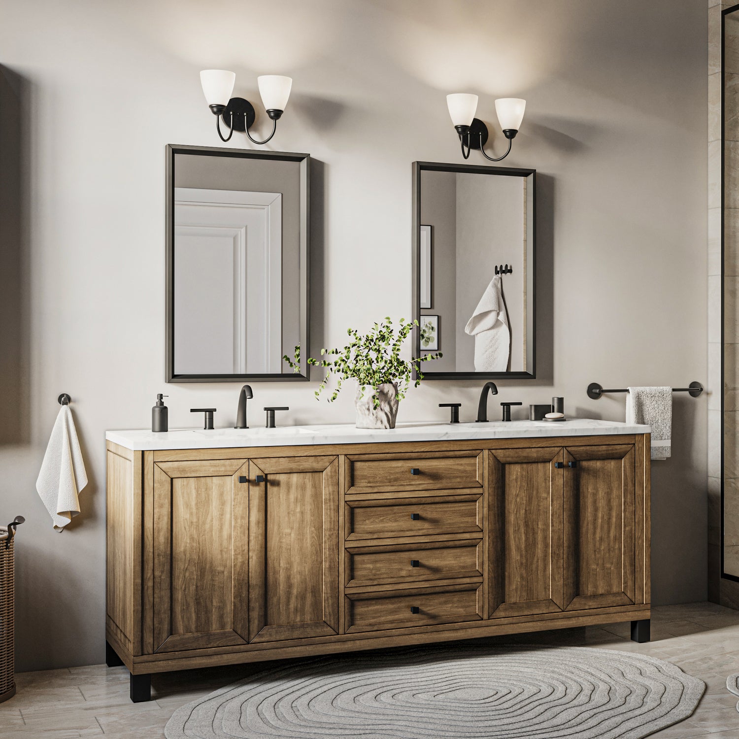 KICHLER 45638BK Jolie 2-Light Vanity Light With Satin Etched Glass In Black