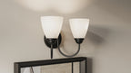 KICHLER 45638BK Jolie 2-Light Vanity Light With Satin Etched Glass In Black
