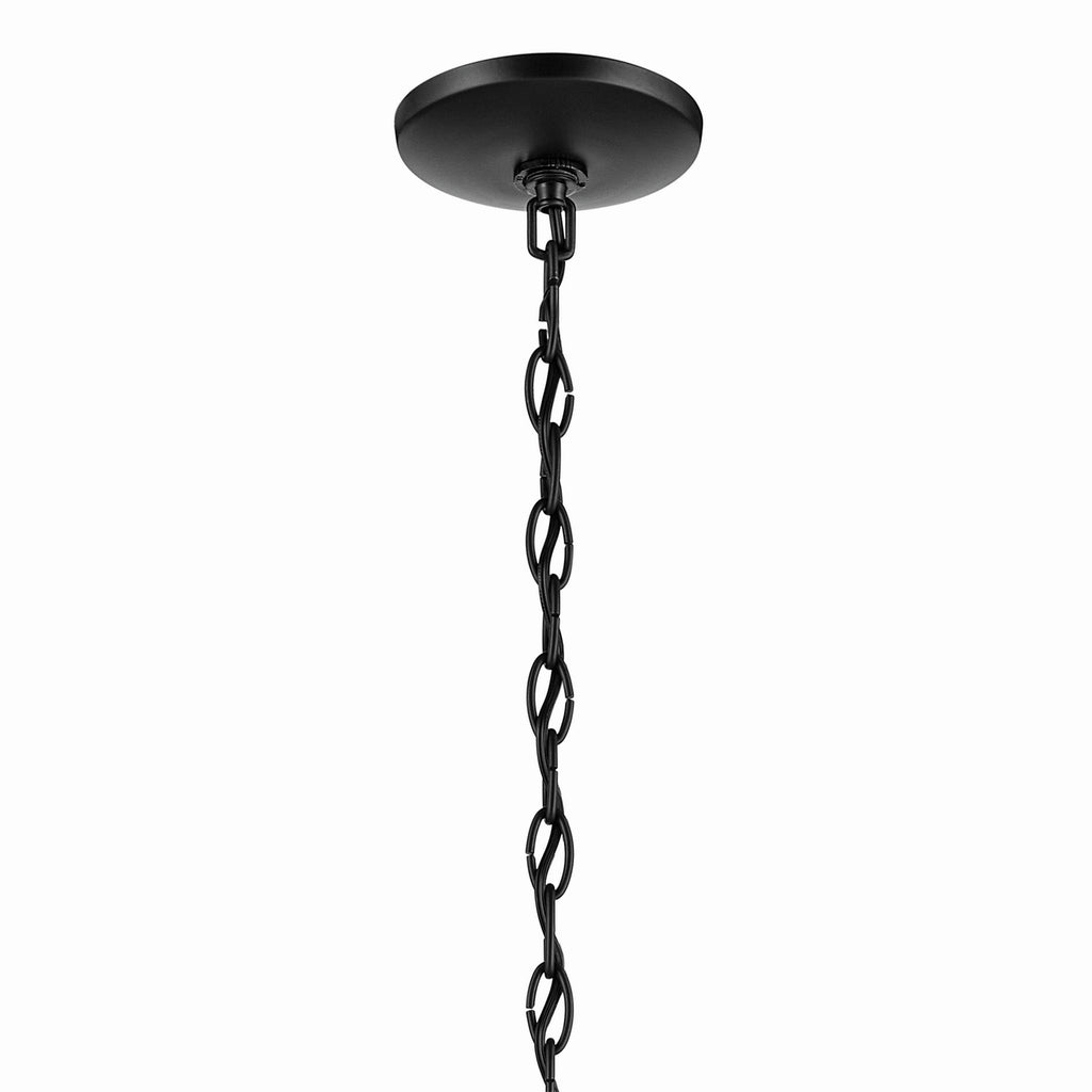 KICHLER 43639BK Jolie 9-Light Chandelier With Satin Etched Glass In Black