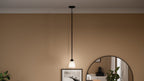 KICHLER 43640BK Jolie 1-Light Mini Pendant With Satin Etched Glass In Black