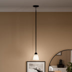 KICHLER 43640BK Jolie 1-Light Mini Pendant With Satin Etched Glass In Black