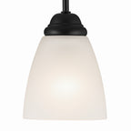 KICHLER 43640BK Jolie 1-Light Mini Pendant With Satin Etched Glass In Black