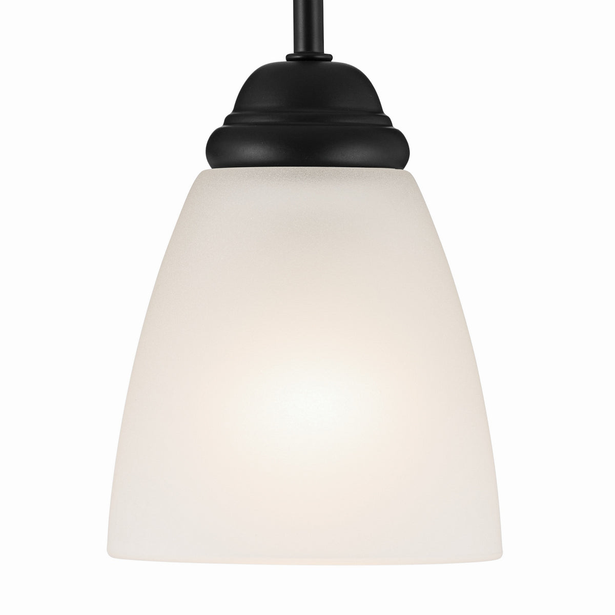 KICHLER 43640BK Jolie 1-Light Mini Pendant With Satin Etched Glass In Black