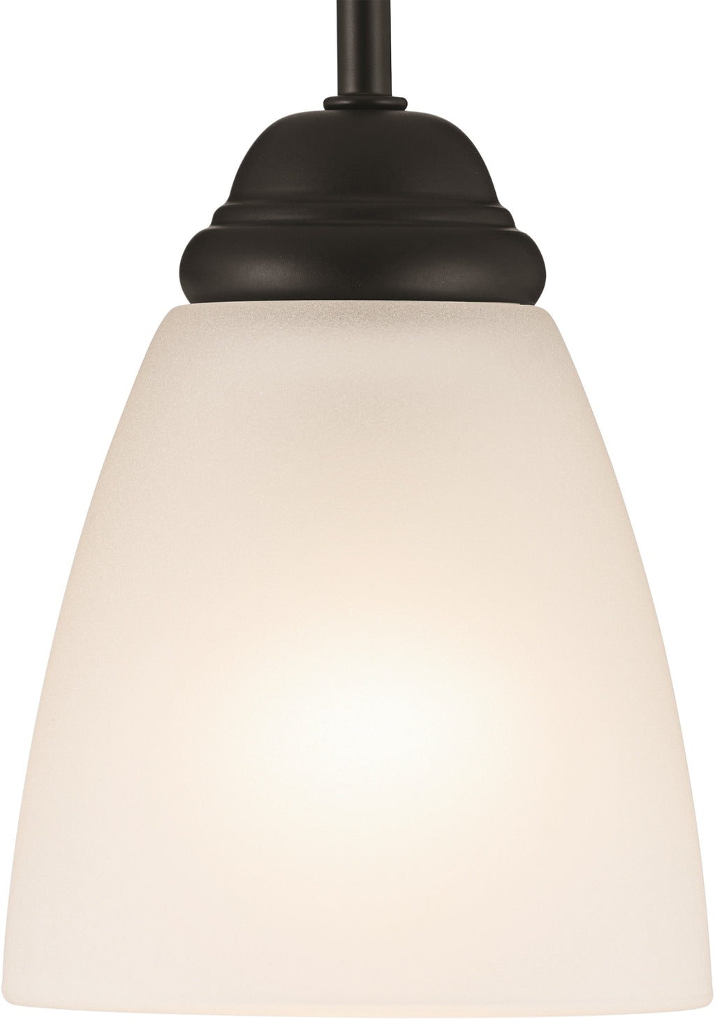 KICHLER 43640BK Jolie 1-Light Mini Pendant With Satin Etched Glass In Black
