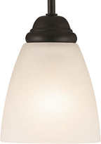 KICHLER 43640BK Jolie 1-Light Mini Pendant With Satin Etched Glass In Black