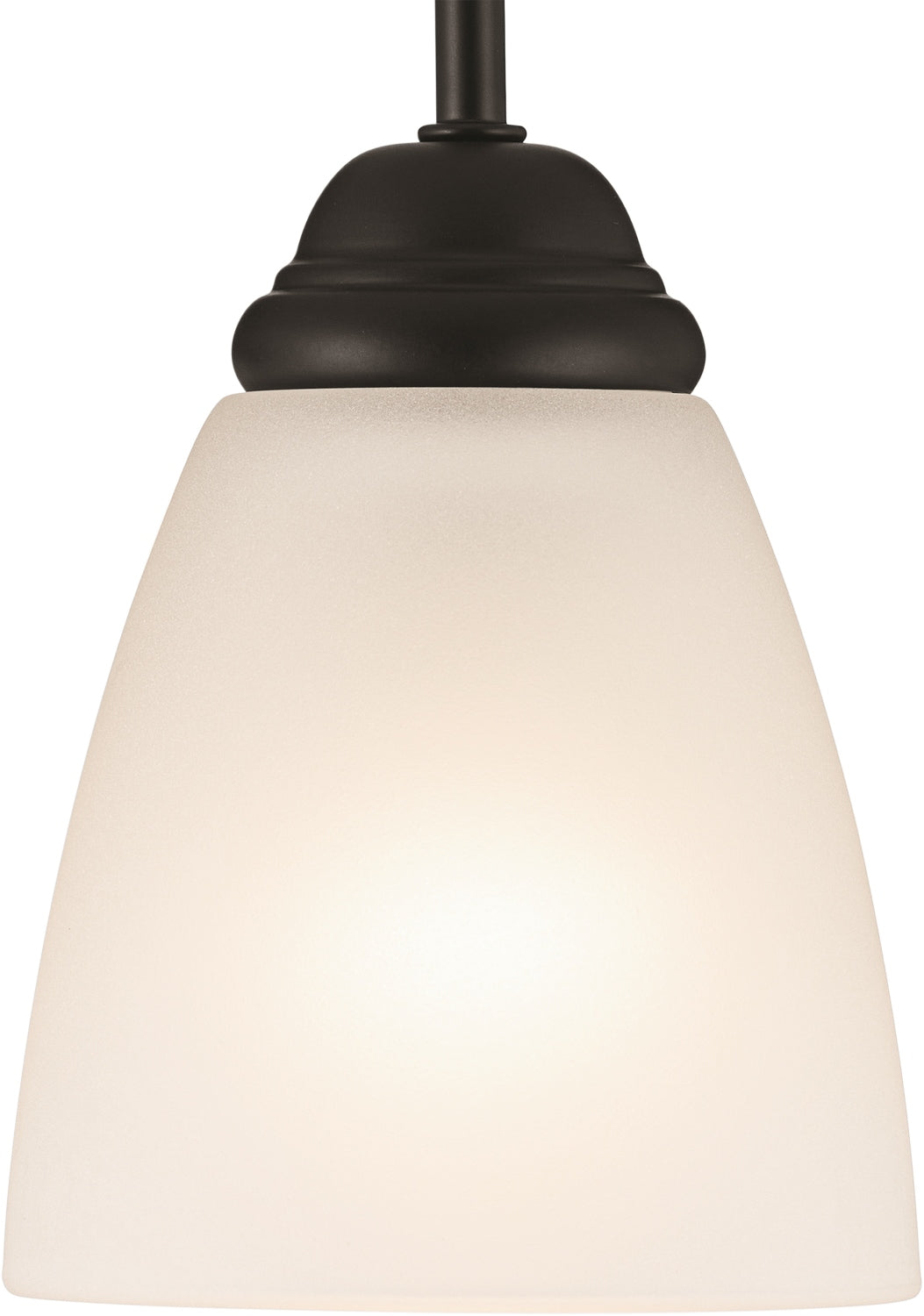 KICHLER 43640BK Jolie 1-Light Mini Pendant With Satin Etched Glass In Black