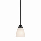 KICHLER 43640BK Jolie 1-Light Mini Pendant With Satin Etched Glass In Black
