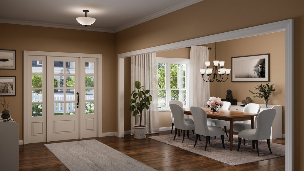 KICHLER 43641BK Jolie 2-Light Pendant Semi Flush With Satin Etched Glass In Black