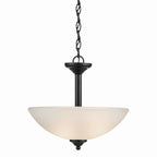 KICHLER 43641BK Jolie 2-Light Pendant Semi Flush With Satin Etched Glass In Black