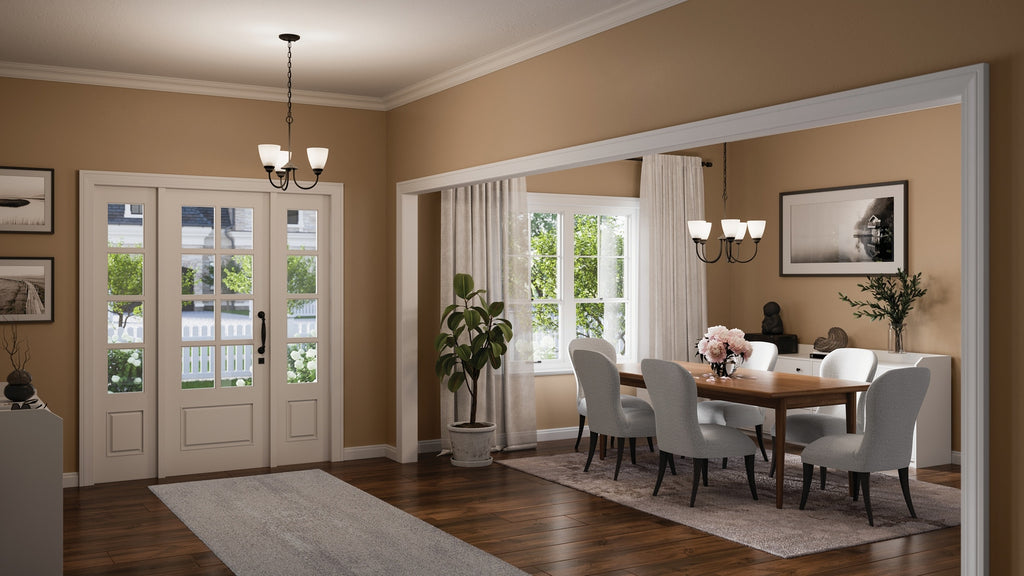 KICHLER 43638BK Jolie 5-Light Chandelier With Satin Etched Glass In Black