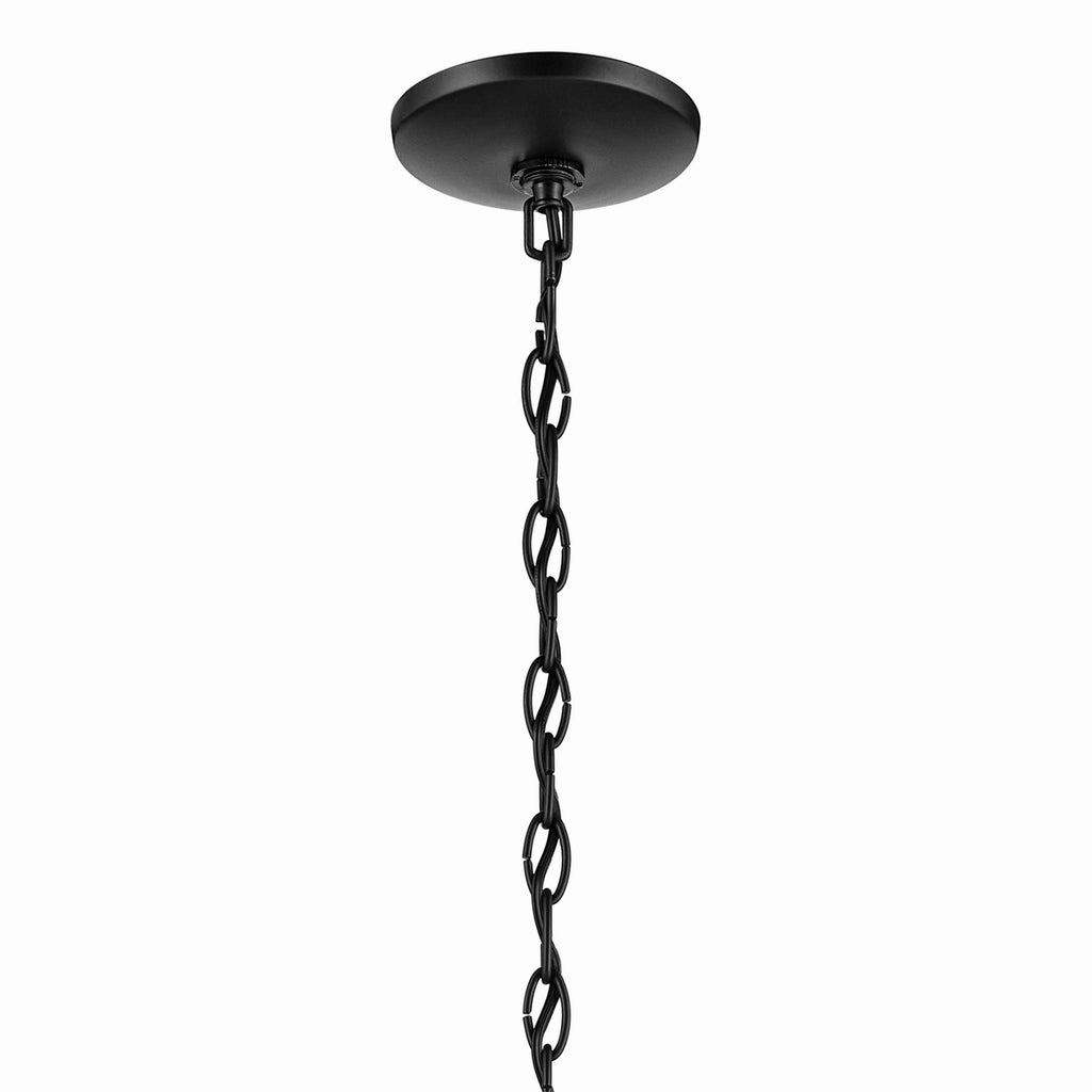 KICHLER 43638BK Jolie 5-Light Chandelier With Satin Etched Glass In Black