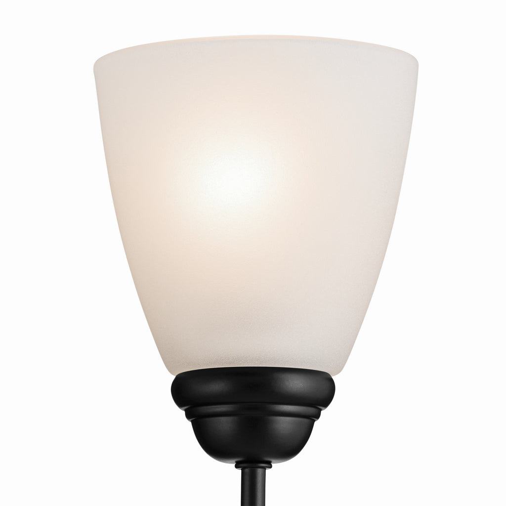 KICHLER 43637BK Jolie 3-Light Mini Chandelier With Satin Etched Glass In Black