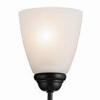 KICHLER 43637BK Jolie 3-Light Mini Chandelier With Satin Etched Glass In Black