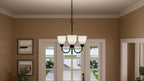 KICHLER 43637BK Jolie 3-Light Mini Chandelier With Satin Etched Glass In Black