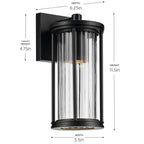 KICHLER 59022BKDS Barras One Light Outdoor Wall Mount Black