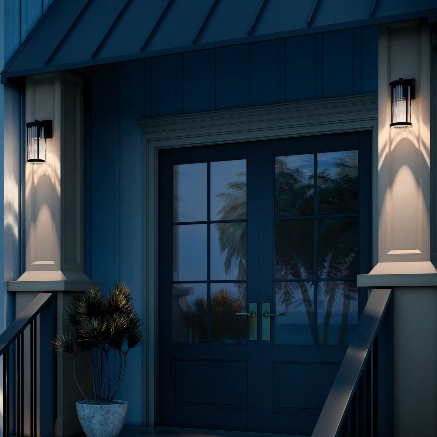 KICHLER 59022BKDS Barras One Light Outdoor Wall Mount Black