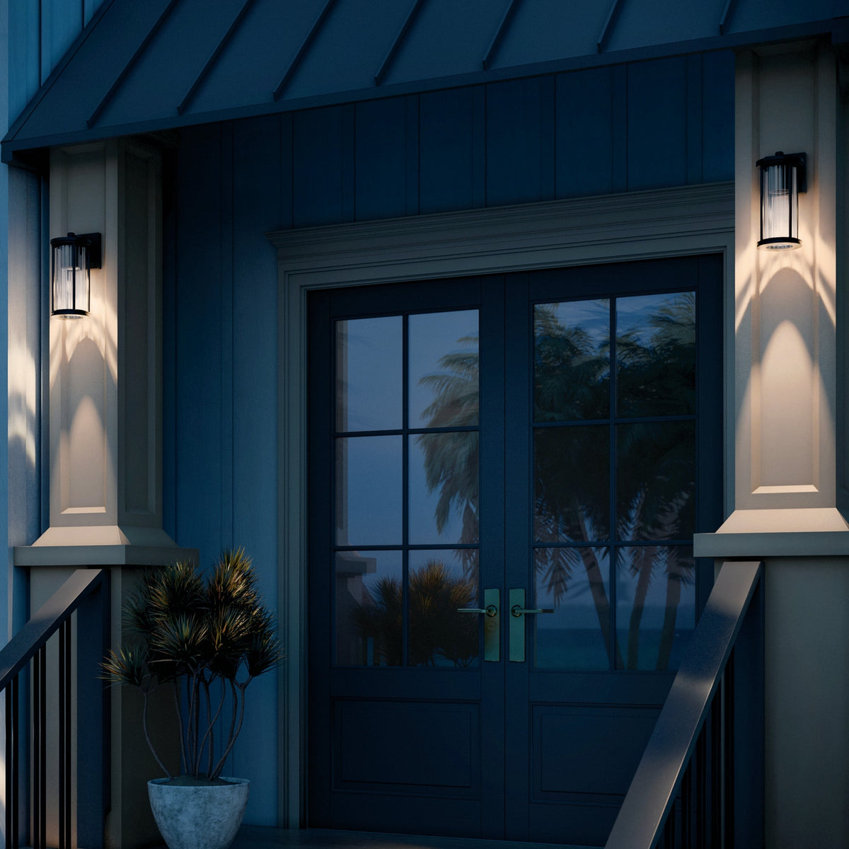 KICHLER 59022BKDS Barras One Light Outdoor Wall Mount Black