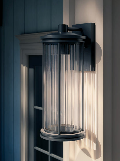 KICHLER 59024BKDS Barras One Light Outdoor Wall Mount Black