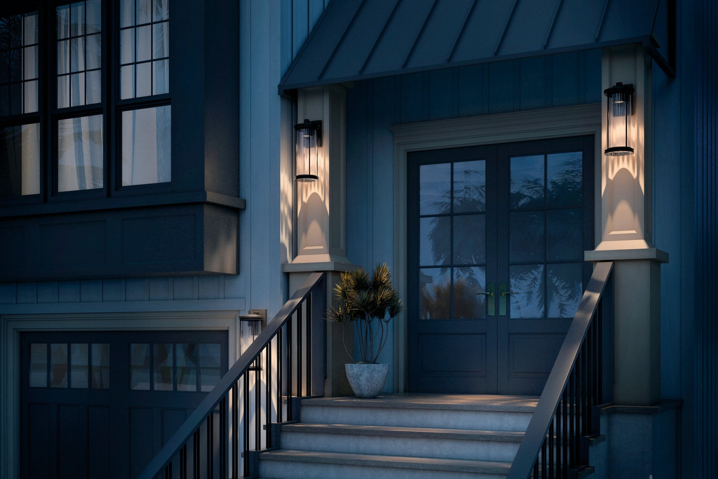 KICHLER 59024BKDS Barras One Light Outdoor Wall Mount Black