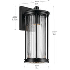KICHLER 59023BKDS Barras One Light Outdoor Wall Mount Black