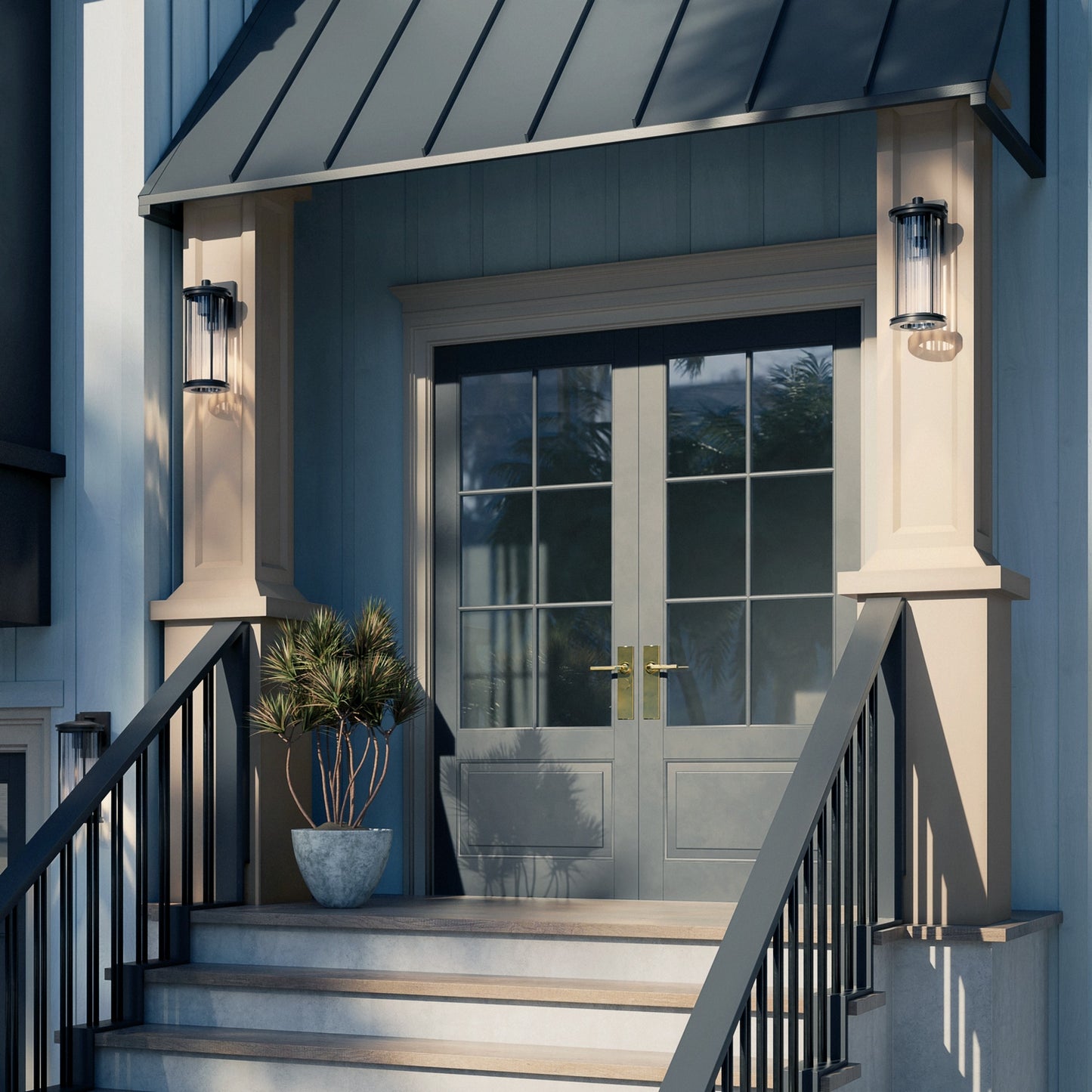 KICHLER 59023BKDS Barras One Light Outdoor Wall Mount Black