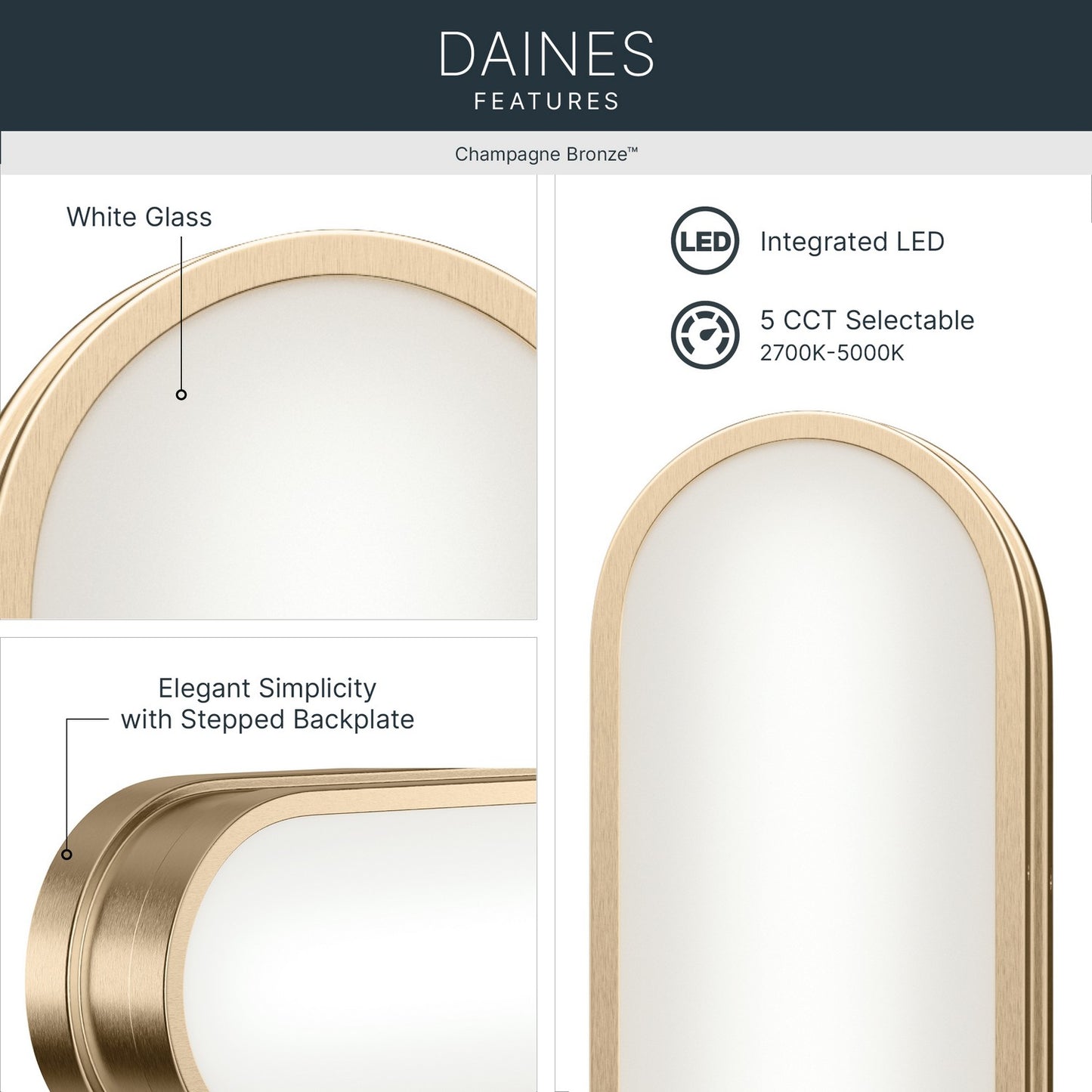 KICHLER 55246CPZLED Daines Bath Bar