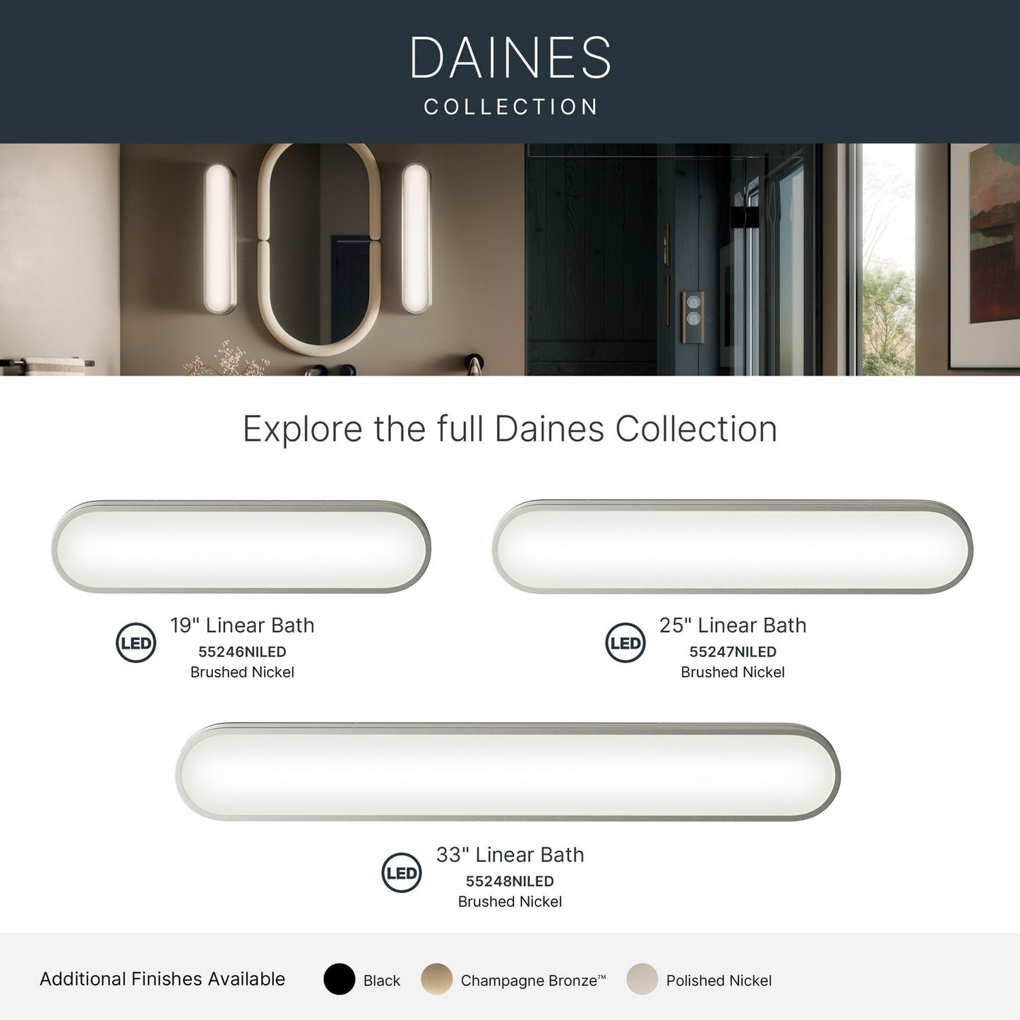 KICHLER 55246NILED Daines Bath Bar