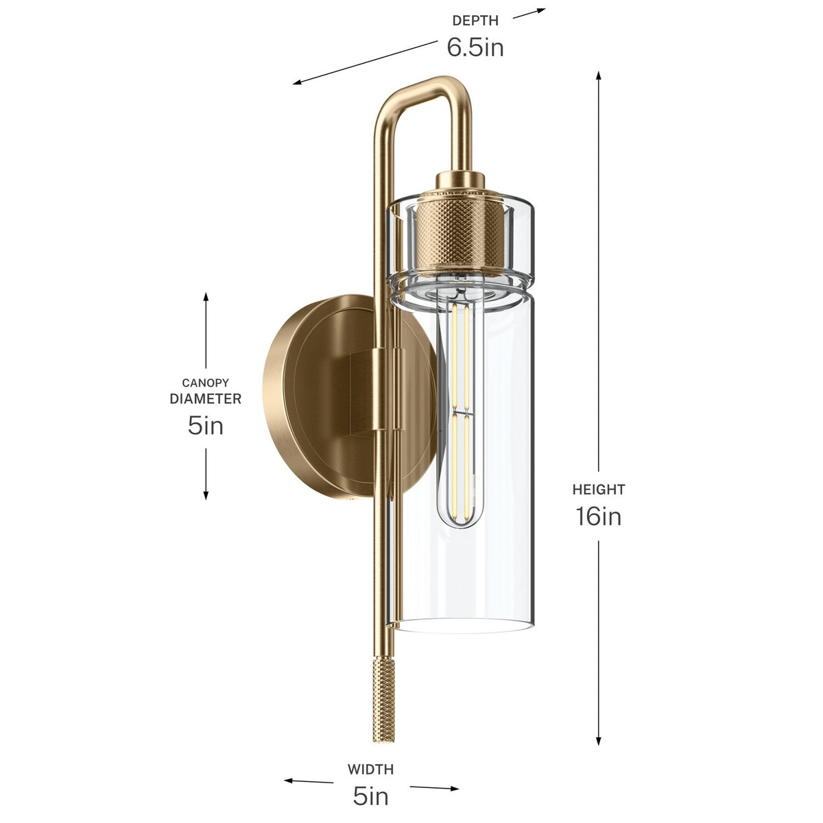 KICHLER 55250CPZ Niccol One Light Wall Sconce
