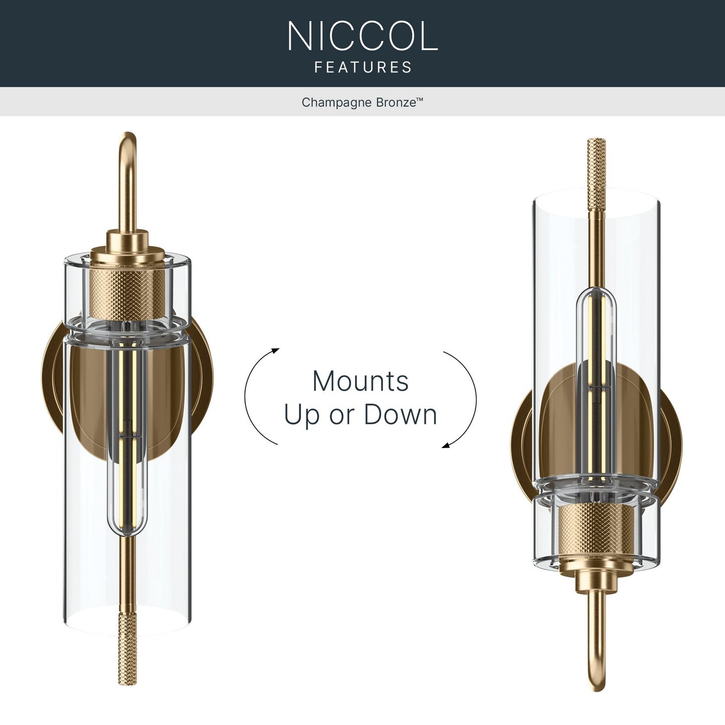 KICHLER 55250CPZ Niccol One Light Wall Sconce