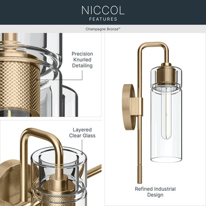 KICHLER 55250CPZ Niccol One Light Wall Sconce