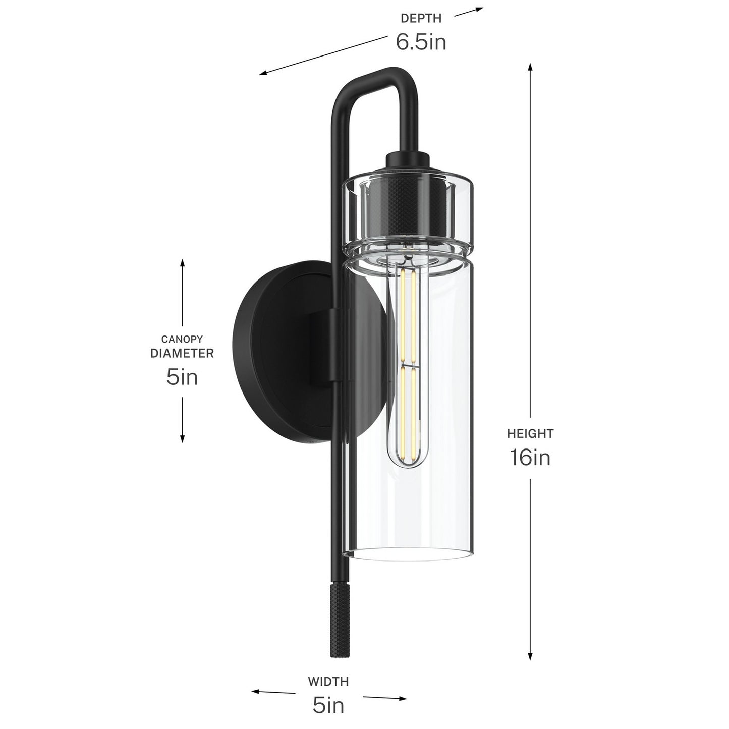 KICHLER 55250BK Niccol One Light Wall Sconce