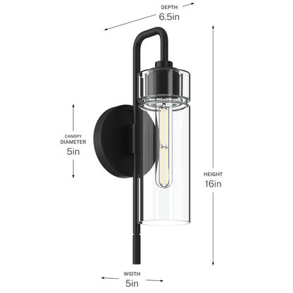 KICHLER 55250BK Niccol One Light Wall Sconce