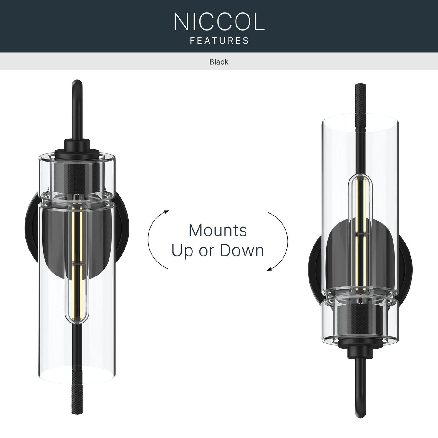KICHLER 55250BK Niccol One Light Wall Sconce