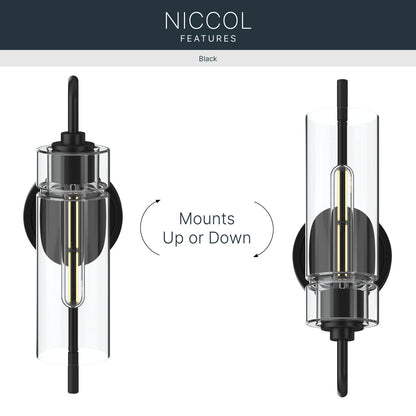 KICHLER 55250BK Niccol One Light Wall Sconce