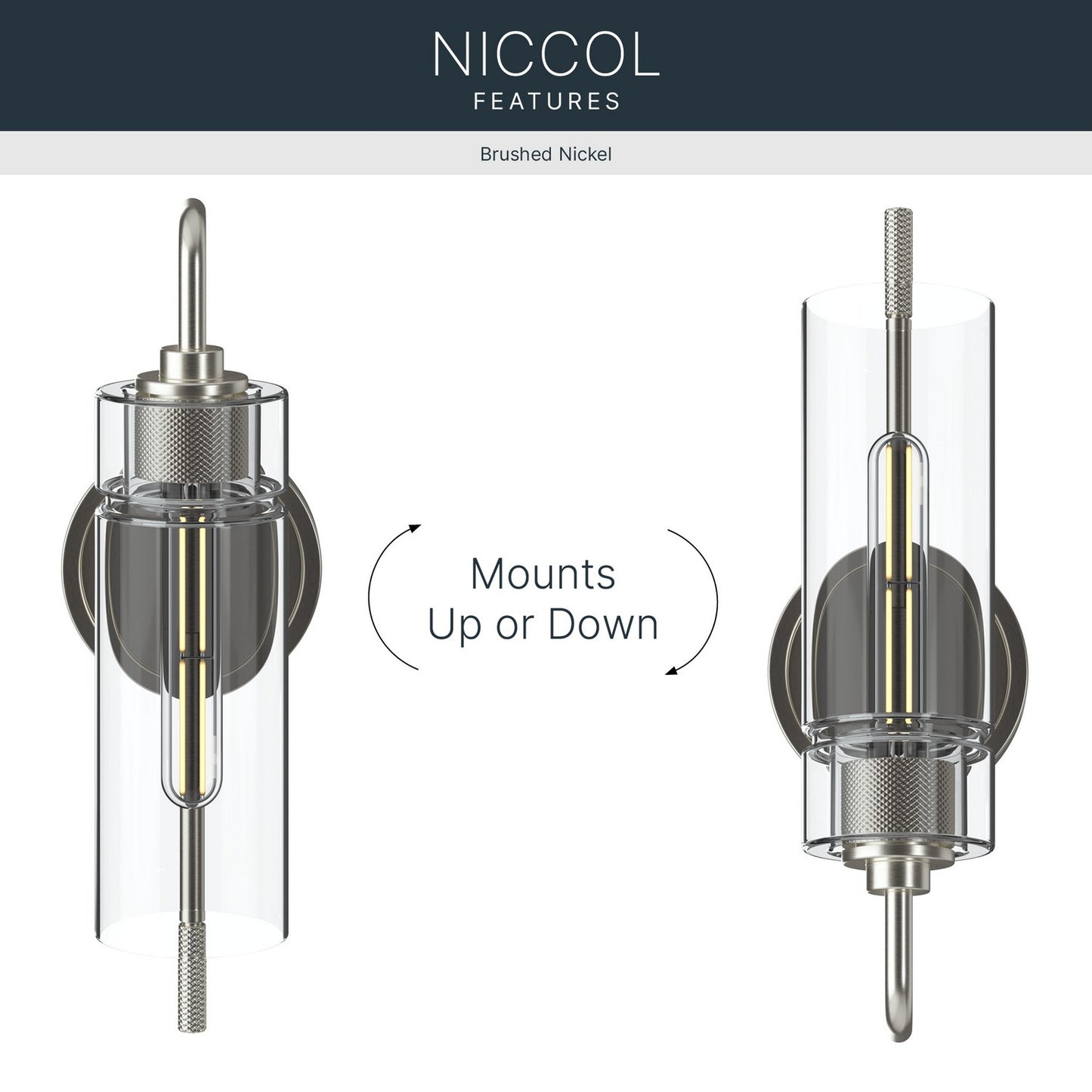 KICHLER 55250NI Niccol One Light Wall Sconce