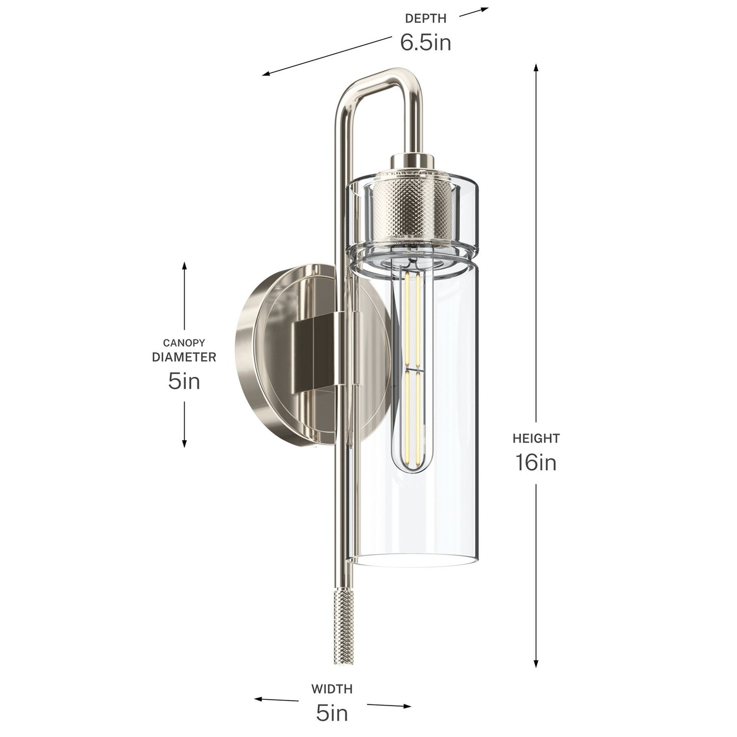 KICHLER 55250PN Niccol One Light Wall Sconce